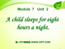 A child sleeps for eight hours a nightPPTn