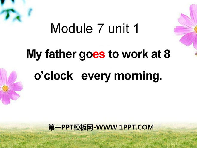 My father goes to work at 8 o\clock every morningPPTn2