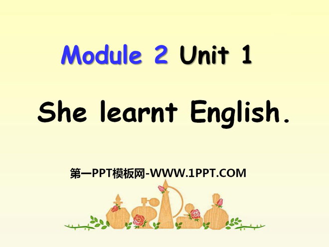 《She learnt English》PPT课件-预览图01