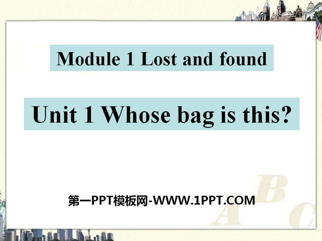 《Whose bag is this?》Lost and found PPT课件4-预览图01