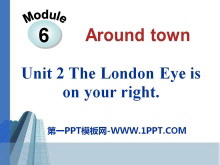 The London Eye is on your rightaround town PPTn