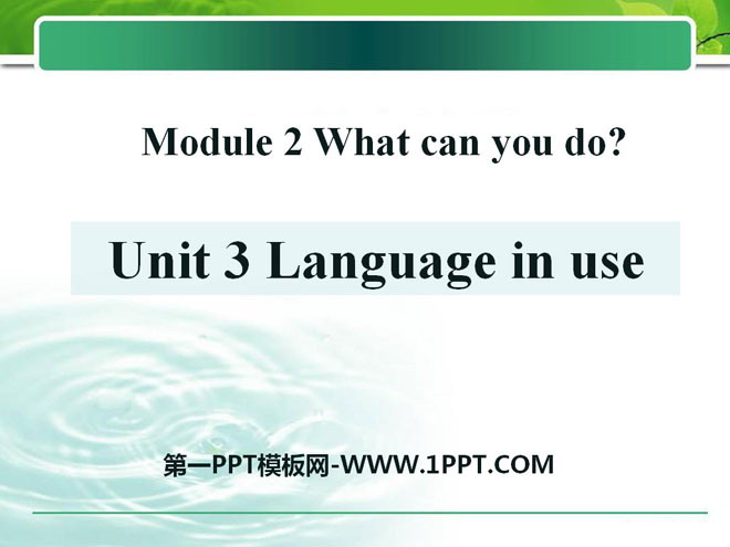 Language in useWhat can you do PPTμ