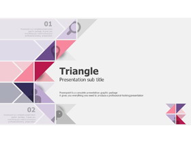 粉色三角形组合背景的欧美PPT模板免费下载