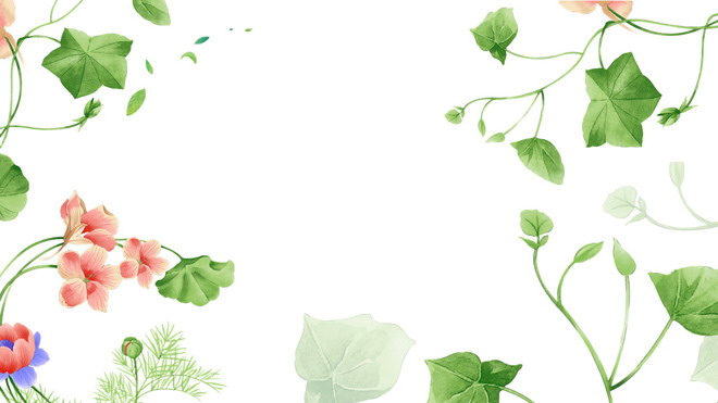 五张绿色清新绿色藤蔓PPT背景图片（绿色藤蔓素材）