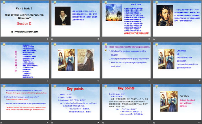 《Who is your favorite character in literature?》SectionD PPT-预览图02