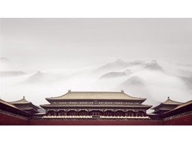 五张精致中国古建筑PPT背景图片