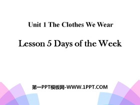 Days of the WeekThe Clothes We Wear PPT