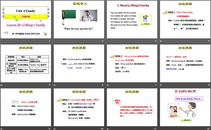 《Li Ming's Family》Family PPT课件-预览图02