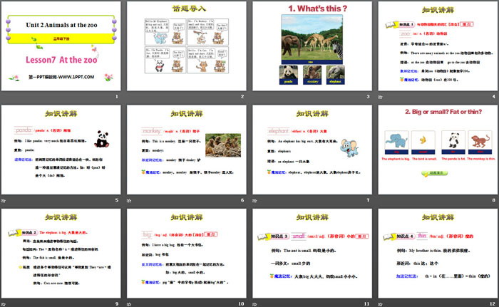 《At the zoo》Animals at the zoo PPT-预览图02