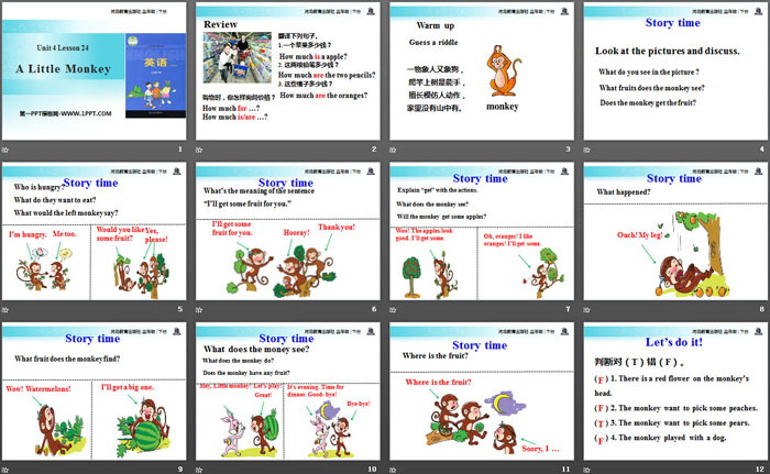 《A little monkey》Food and Restaurants PPT-预览图02