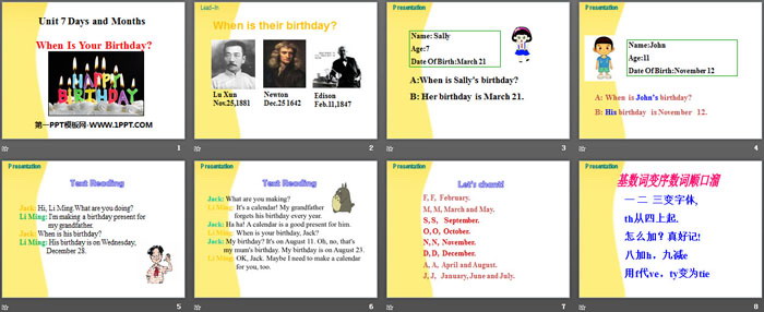 《When Is Your Birthday?》Days and Months PPT课件下载-预览图02