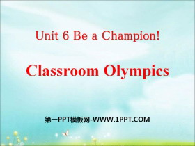 Classroom OlympicsBe a Champion! PPT