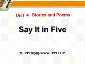 Say It in FiveStories and Poems PPT