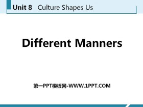Different MannersCulture Shapes Us PPŤWn