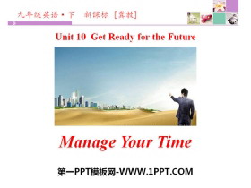 Manage Your TimeGet ready for the future PPT