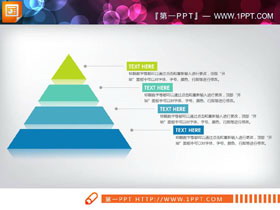 三张简洁扁平化金字塔层级关系PPT图表
