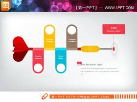 飞镖形状的聚合关系PPT图表