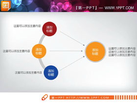 简单扁平化聚合关系PPT图表