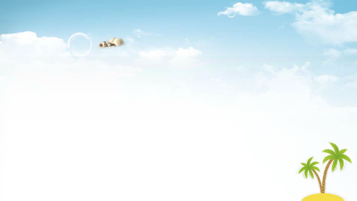 蓝天白云海洋动物PPT背景图片