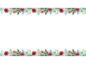 三张水彩花卉PPT背景图片