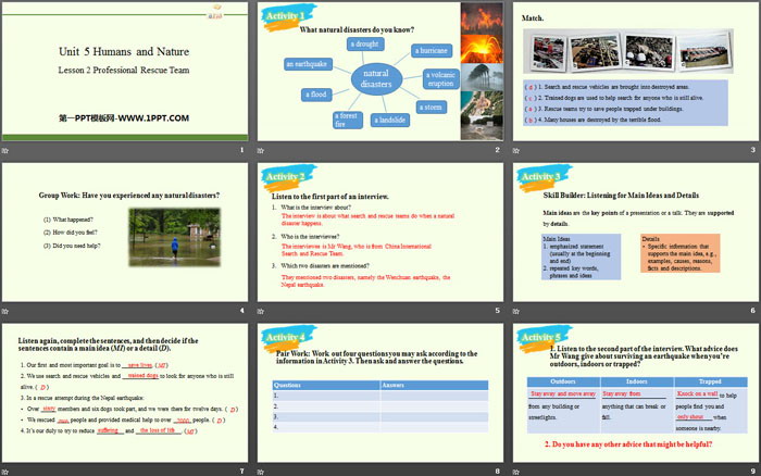 《Huamns and nature》Lesson2 Professional Rescue Team PPT-预览图02