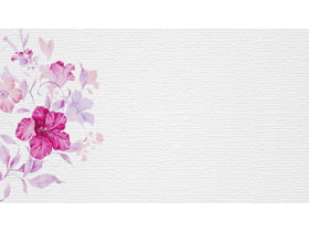 粉色水彩花卉PPT背景图片