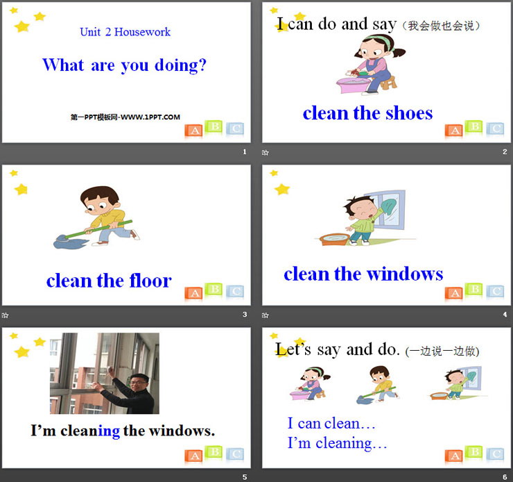 《What are you doing?》Housework PPT课件-预览图02