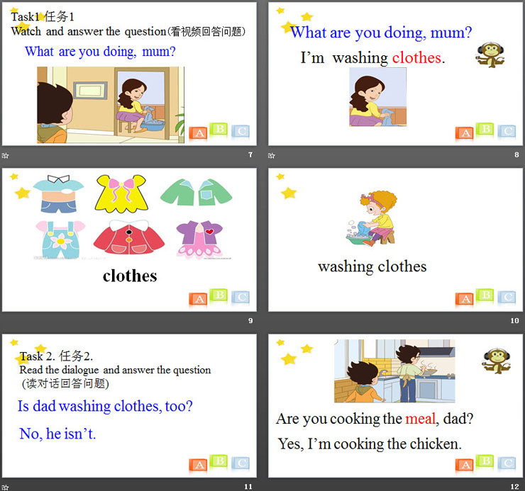 《What are you doing?》Housework PPT课件-预览图03