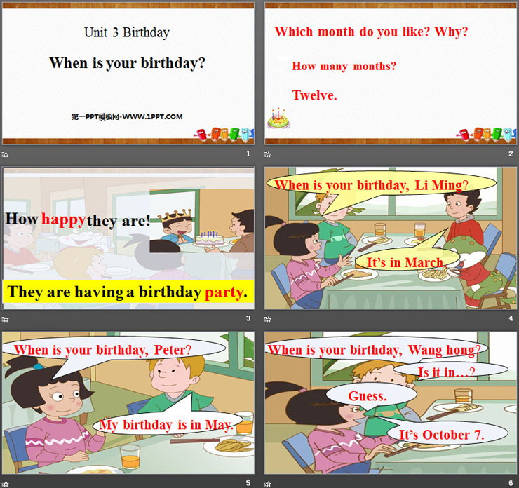 《When is your birthday?》Birthday PPT-预览图02
