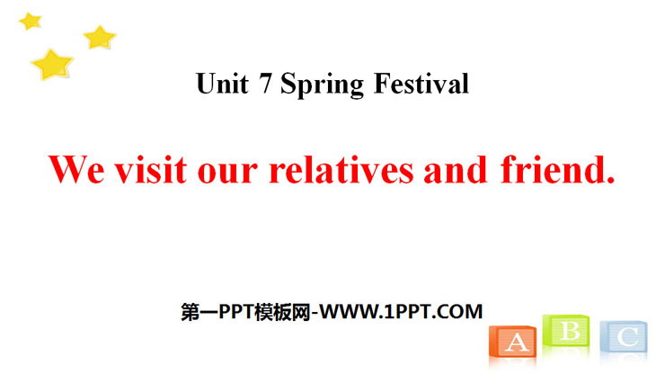 《We visit relatives and friends》Spring Festival PPT下载-预览图01
