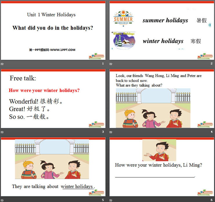 What did you do in the holidays?Winter Holidays PPT