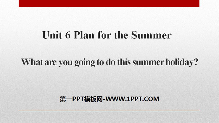 What are you going to do this summer holiday?Plan for the Summer PPT