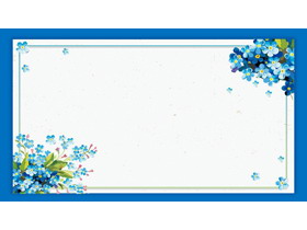 蓝色水彩花卉PPT背景图片