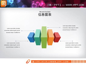 40页彩色扁平化组合关系PPT图表