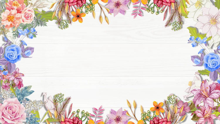 6张精致木纹与水彩花卉PPT背景图片（水彩画木纹）