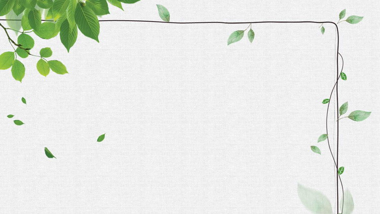 绿色水彩藤蔓植物PPT背景图片（水彩画藤蔓植物）