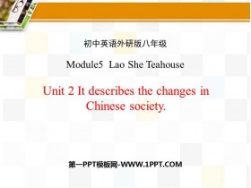 It descibes the changes in Chinese societyLao She's Teahouse PPTƷn