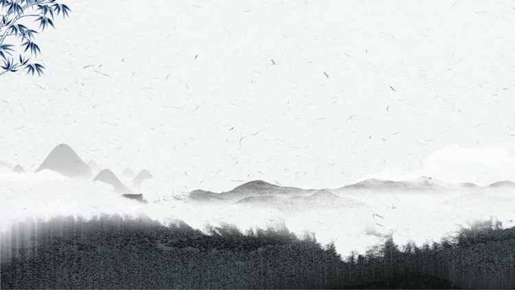 灰色雅致水墨中国风PPT背景图片