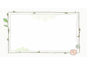 三��小清新卡通植物藤蔓PPT�框背景�D片