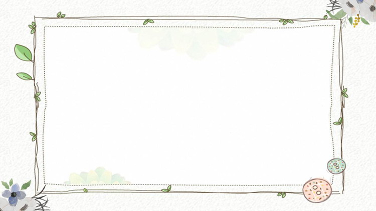 三张小清新卡通植物藤蔓PPT边框背景图片