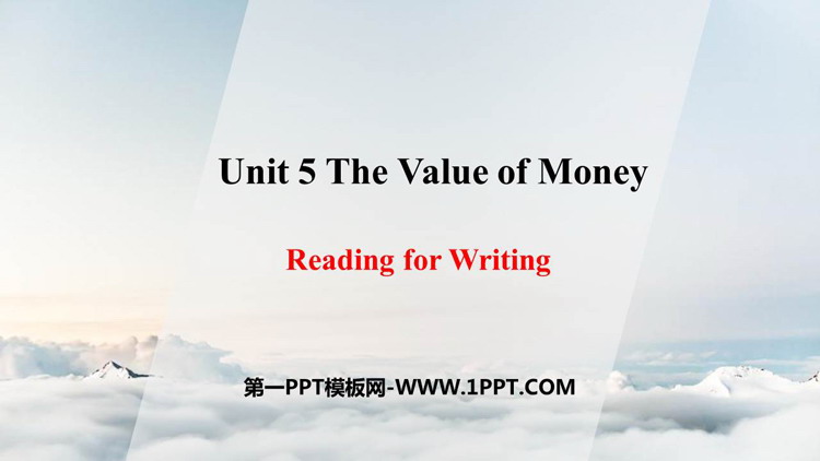 The Value of MoneyReading for Writing PPTn