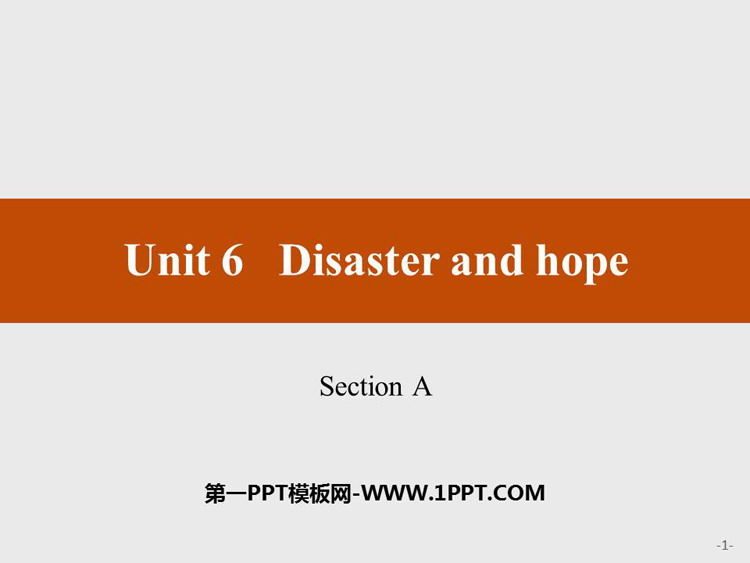 Disaster and hopeSectionA PPTμ