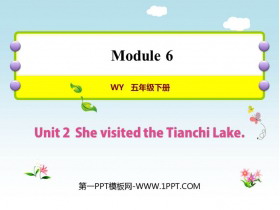 《She visited the Tianchi Lake》PPT免�M�n件