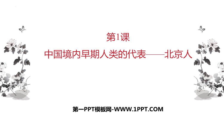 《中国早期人类的代表―北京人》PPT免费课件-预览图01