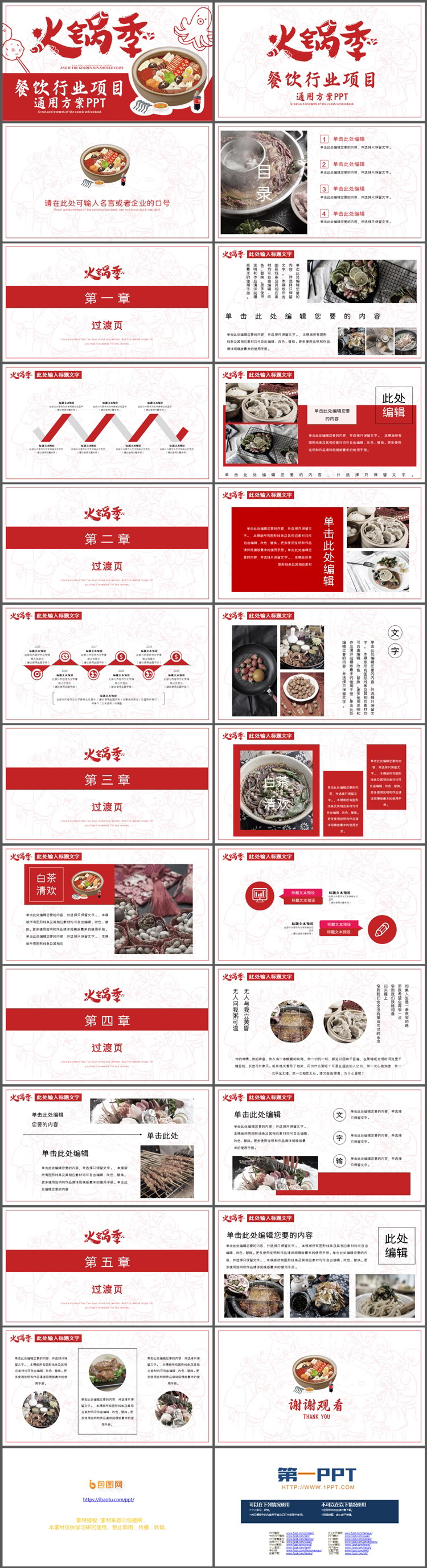 “火锅季”餐饮行业创业计划书PPT模板