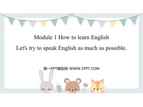 Let's try to speak English as much as possibleHow to learn English PPTʿμ