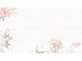 两张淡雅水彩花卉PPT背景图片